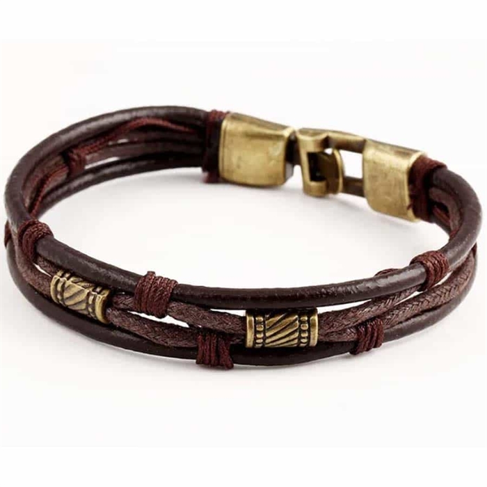 Vintage mørkebrunt armbånd bronse